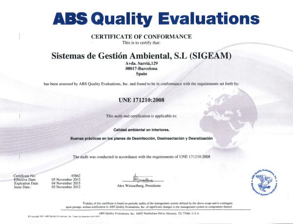 Norma UNE 171210 Certificada SIGEAM S.L.